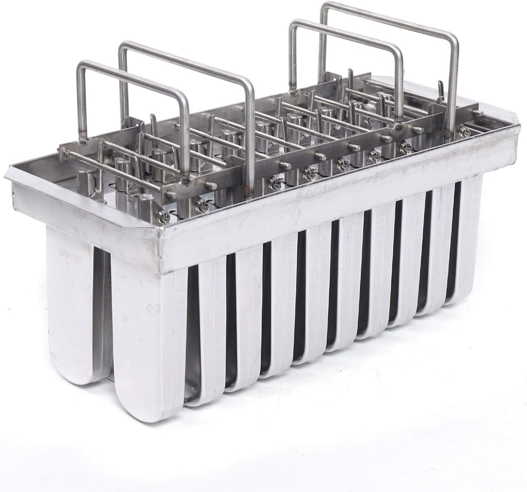 Ice Cream Stick Mold,20pcs Stainless Steel Popsicle Frozen Mold Ice Pop Molds Lolly Pop Makers 85g with Notch,with Wooden Sticks and Cleaning Brush,US Stock