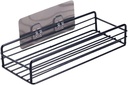 Hoshen Kitchen Condiment Sundries Storage Rack, Wrought Iron Storage Rack, Cosmetic Storage Basket, Bathroom Desktop Wall Mount - Black