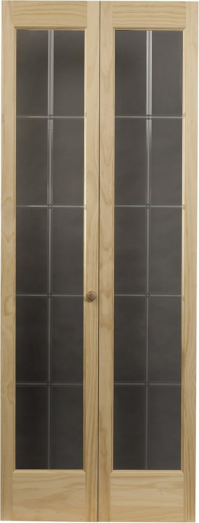 LTL Home Products 853720 Pioneer Full Glass Bifold Interior Wood Door, 24" x 80", Unfinished