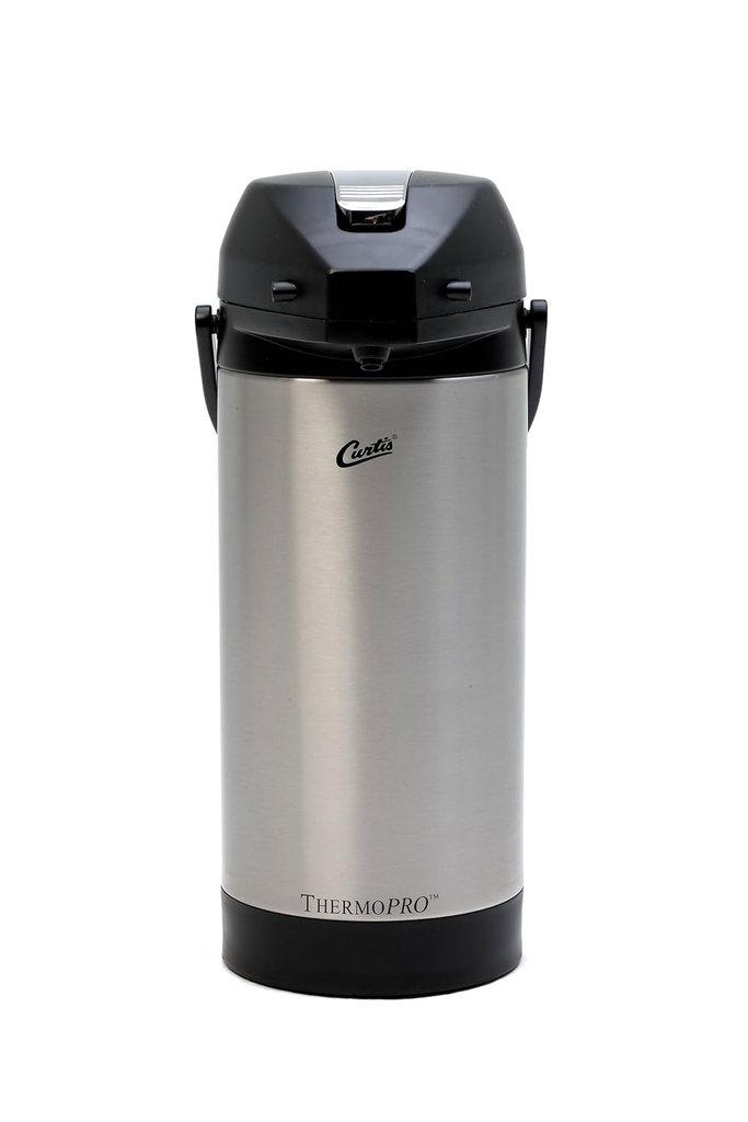 Wilbur Curtis Thermal Dispenser Air Pot, 1 Gal S.S. Body S.S. Liner Lever Pump - Commercial Airpot Pourpot Beverage Dispenser - TLXA0101S000 (Each)