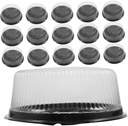 Amosfun 20pcs Round Cake Carriers with Lids Reusable Plastic Dessert Boxes for Birthday Wedding and Party Cakes Cupcakes Pastries Storage and Carrying