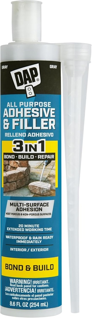 DAP All Purpose Adhesive and Filler, Gray, 8.6 Oz (7079828000)