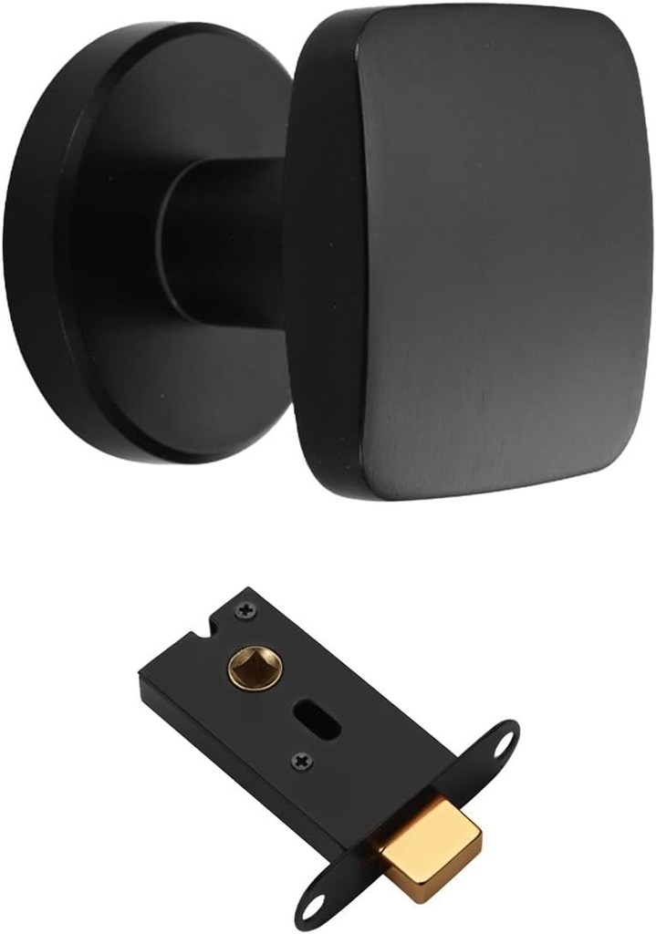 Invisible Door Lock Interior Door Knob Single Side Door Handle Hardware Easy Installation Stylish for Bedroom, Bathroom, Black