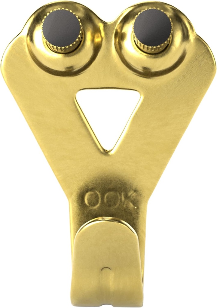 OOK 50616 Professional Picture Hangers, Art Hangers, Padded, Brass, Reusable Picture Hooks, 50lb (10 set)