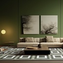 12Pcs Removable Carpet Tiles, 16x16 Soft Padded Non-Adhesive Carpet Squares, 0.35" Pile Height with Non-Slip Backing for Home Office, Living Room, Bedroom (Green Squares)