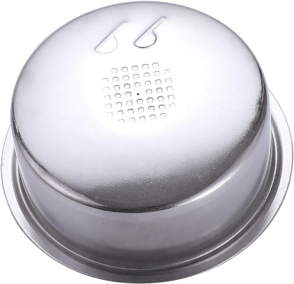 51mm Pressurized Filter Basket Stainless Steel Dual Wall Portafilter Basket Double Wall Espresso Basket Double Filter Basket Replacement Fits Delonghi Breville Mr Coffee Espresso Machine-2 Cup