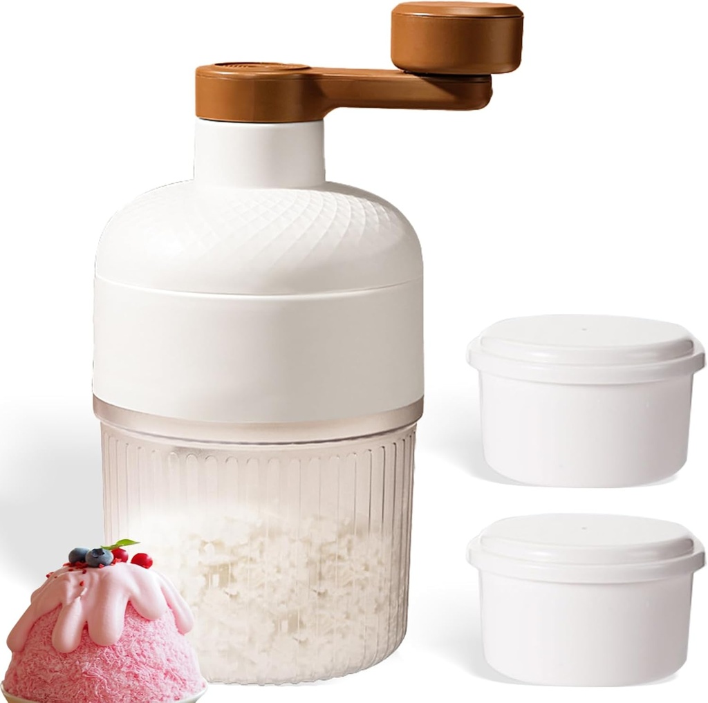 Manual Ice Shaver – High-Efficiency, No-Electric Ice Crusher & Snow Cone Maker with 2 Ice Trays, Ideal for Camping & Home Use
