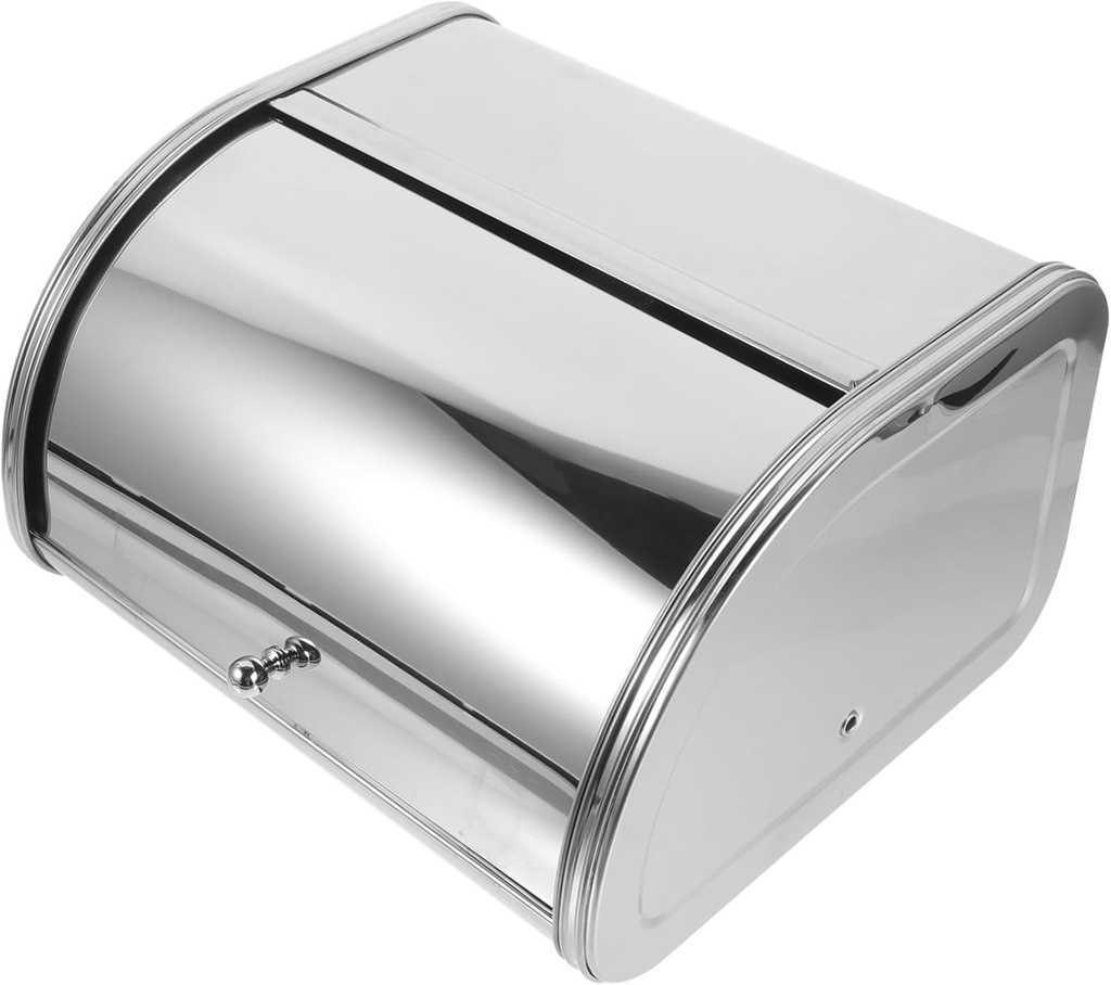OUNONA Metal Bread Box for Kitchen Countertop Decorative Bread Storage Container for Homes Bakeries Shops Preserves Freshness Lightweight Easy to Move