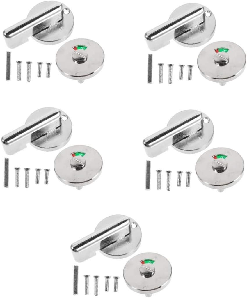 Gadpiparty 5pcs Occupied/Vacant Door Lock for Bathroom Privacy Indicator Metal Material Construction
