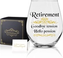 Perfectinsoy Retirement Goodbye Tension Hello Pension Wine Glass with Gift Box, 2025 Retirement Gifts for Women Coworker Friend Boss Nurse, Leave Thank you Gifts for Women Mom Aunt Grandma