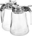 DECHOUS 2pcs Glass Oil Pot Syrup Dispenser Honey Creamer Containers Design for Bar