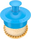 Sandwich Cutter and Sealer Round Cut and Seal Sandwich Maker, Crustless Peanut Butter & Jelly Sandwich Cookie Cutter-Blue Round