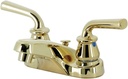 Kingston Brass KB252RXLB Restoration 4-Inch Centerset Bathroom Faucet Pop-Up, Polished Brass