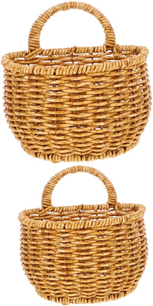 Hanging Basket for Kitchen Woven Wall Hanging Basket Fruit Vegetable Storage Woven Wall Storage for Fruits Veggies