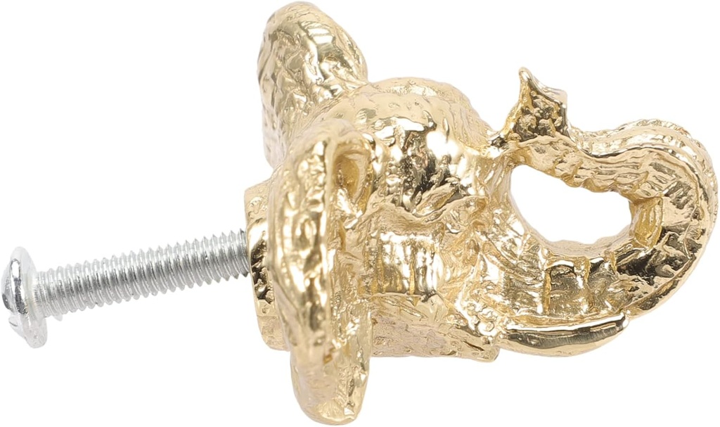 Decorative Elephant Head Knob Brass Cabinet Knob Pull Handle for Unique Furniture Replacement Knob Stylish Wardrobe Door Handle Home Decor Accent