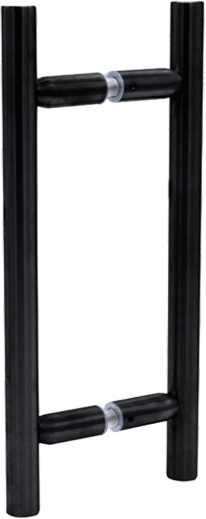 8" Shower Door Handle Center-to-Center Back-to-Back Ladder Pull, 12" Total Length, Matte Black, for Frameless 1/4" to 1/2" Tempered Glass, Modern Bathroom Hardware