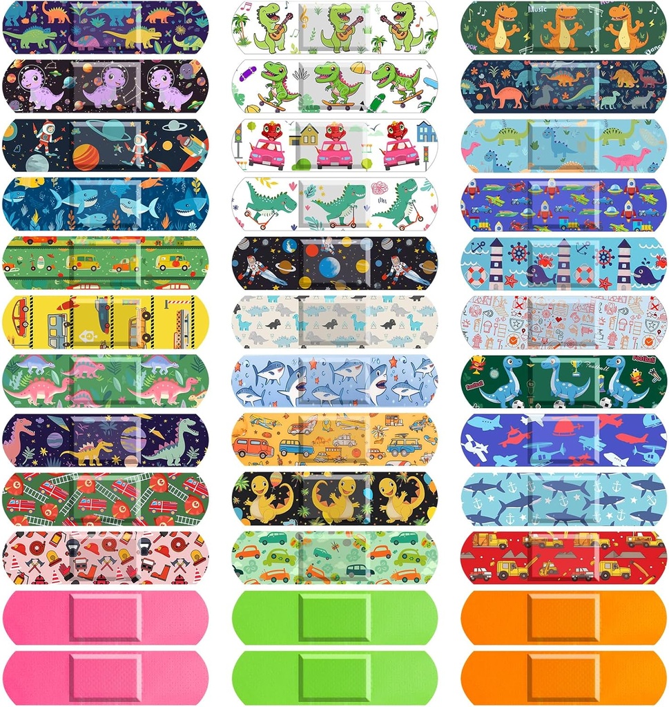 300 Pcs Adhesive Bandages, 33 Styles Kids Cartoon Bandages, Flexible, Colorful, Waterproof, Breathable, Protect Scrapes