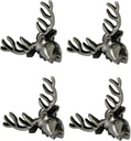 4PCS Reindeer Head Knobs,Creative Deer Head Single Hole Handles, Hardware Knob for Furniture Cabinet Closet Drawer Box Door Drawers Dresser Handles (Silver)