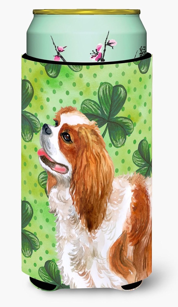 Caroline's Treasures BB9837TBC Cavalier Spaniel St Patrick's Tall Boy Hugger, Green Can Cooler Sleeve Hugger Machine Washable Drink Sleeve Hugger Collapsible Insulator Beverage Insulated Holder