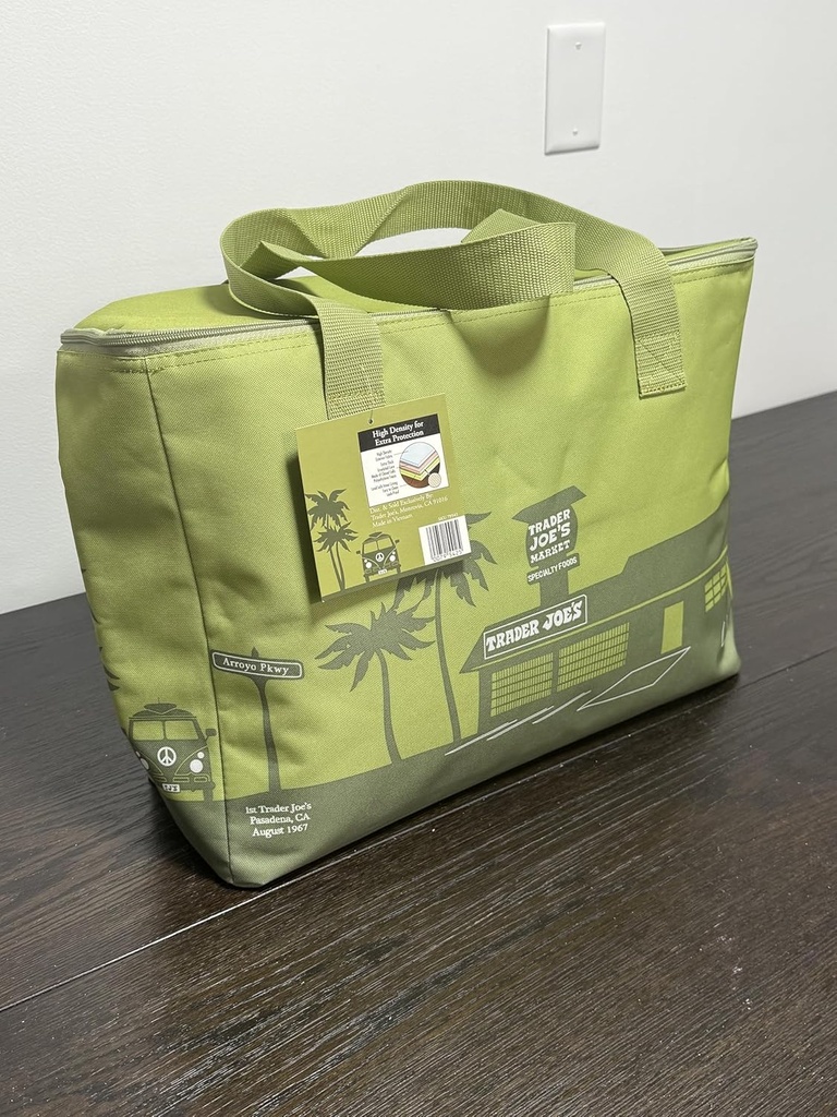 Trader j Olive Insulated Tote Bag, Insulation, Extra Large Hot Cold, Cooler, Groceries, Carry, Bags, X-Large, Market Reusable Grocery Tote