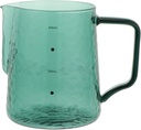 Hemoton Milk Frothing Pitcher Cup Clear Glass Espresso Steaming Pitcher Measuring Cups with Scale Cappuccino Pitcher Creamer Cup for Latte Art Green