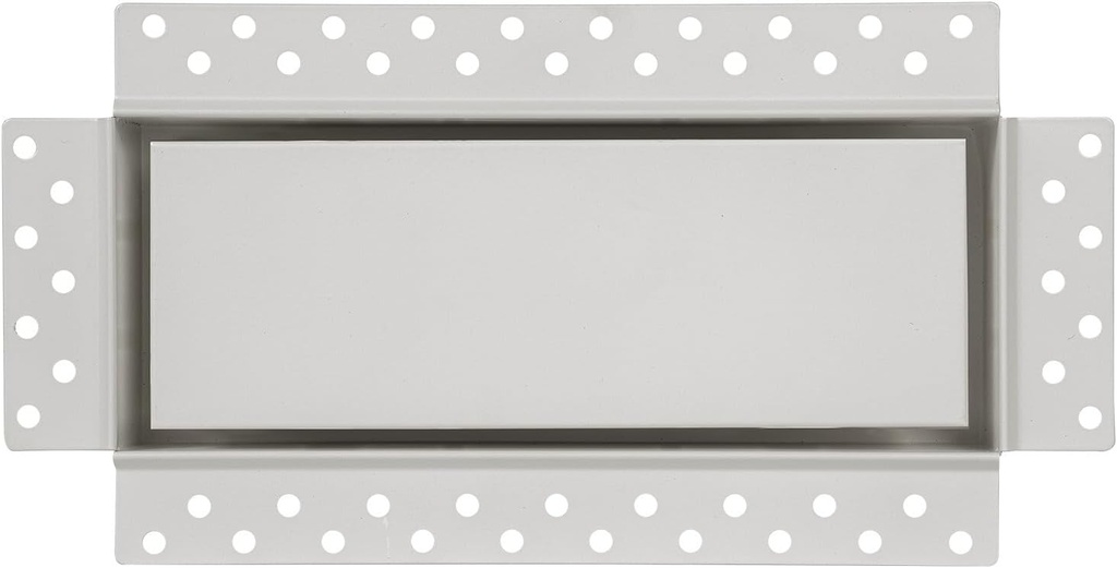 Zion 4" x 10" Flush Mount Stainless Steel White Wall Register with Hook Cold Air Return Vent Covers