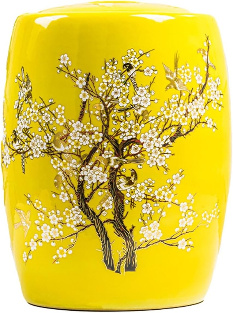 Classic Home Food Storage Porcelain Bottle Kitchen Sealed Jar With Lid Ceramic Rice Containe Ceramic Rice Cylinder With Lid Rice Storage Bins Ceramic Rice Bucket Rice Storage Box For Rice, Flour,Food(