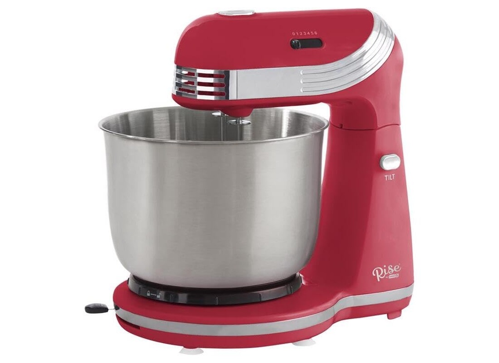 Red 3 qt. Cap. 6 Speed Stand Mixer