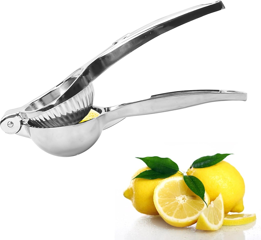 Lemon Squeezer: Heavy Duty Manual Hand Press Juicer for Citrus Fruits Lime, Lemon, Small Orange Pure Metal Organic Juice Extractor Easy to Clean and Use Commercial Grade Quality Handheld Bar Tool