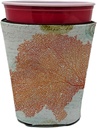 Caroline's Treasures SB3023RSC Beach Sea Fan Coral Red Cup Hugger Cup Cooler Sleeve Hugger Machine Washable Drink Sleeve Hugger Collapsible Insulator Beverage Insulated Holder