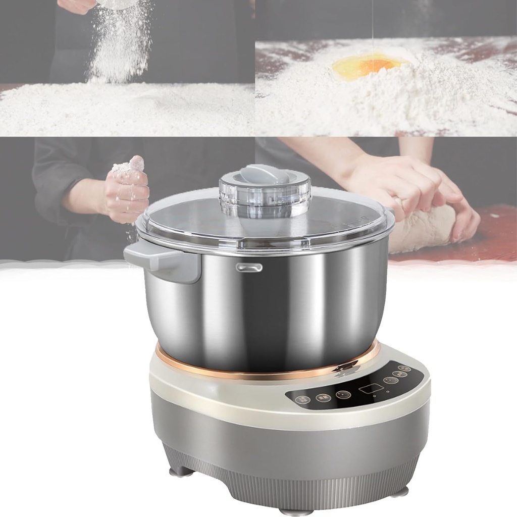 Household Large Capacity Dough Mixer, 5L/7L Stainless Mixer, Microcomputer Timing & Face-Up Touch Panel, Dough Maker with Ferment Function,5L