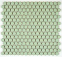 Tenedos HTC 405 Penny Round Vintage Light Green Glossy Porcelain Mosaic for Bathroom Floors and Walls, Kitchen Backsplashes, Pool Tile (2 Sheets)