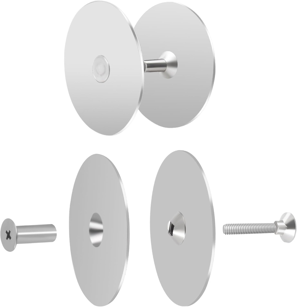 2 Set Door Hole Cover Plate,2-5/8" Diameter Round Deadbolt Cover Plate,Stainless Steel Door Knob Hole Cover Plate Door Hole Filler Plate for Home Security-Silver