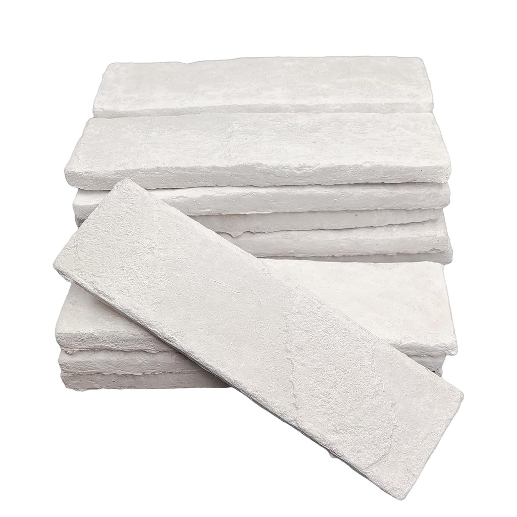 20 Pcs White Thin Brick Veneers, 2.4in x 7.9in 3D Faux Wall Brick for Kitchen Backsplash, Fireplace, Living Room, Interior and Exterior Decoration (3.5 sq.ft)