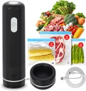 Handheld Vacuum Sealer for Food, Compact Vacuum Sealer Machine with 30pcs Reusable Vacuum Bags, Portable Cordless Save Food Kit with 10S+10M+10L, Food Storage for Freezer, Black