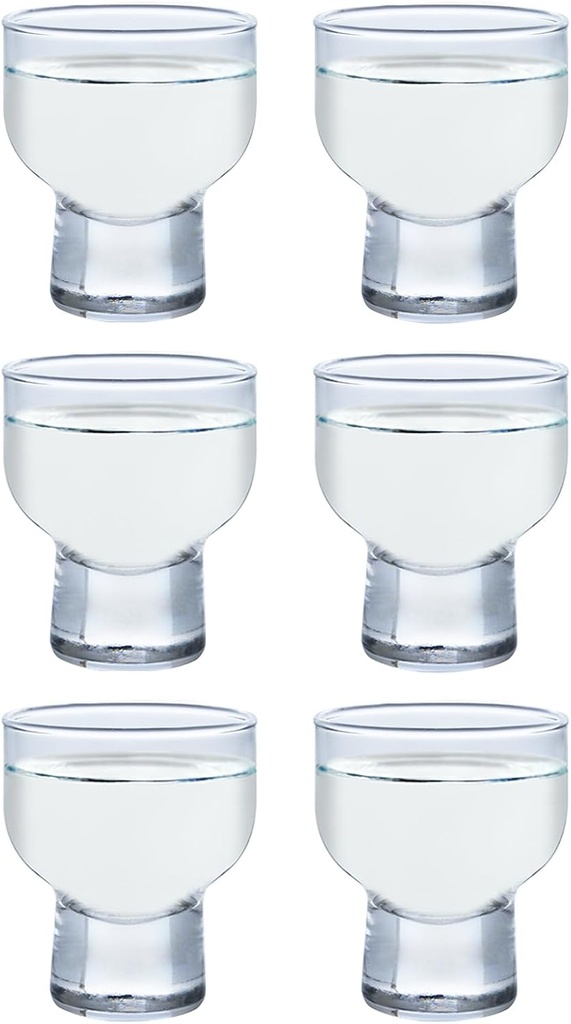 東洋佐々木ガラス Toyo Sasaki Glass Clear 2.4 fl oz (70 ml) Cups, Made in Japan, Dishwasher Safe, J-00301, 6 Pieces