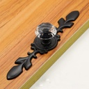 HUAMULAN 8 Pack Knobs,Vintage Dresser Kitchen Cabinet Pulls Zinc Alloy Base Backplate Cupboard Wardrobe Drawer Door Handles,Black Base