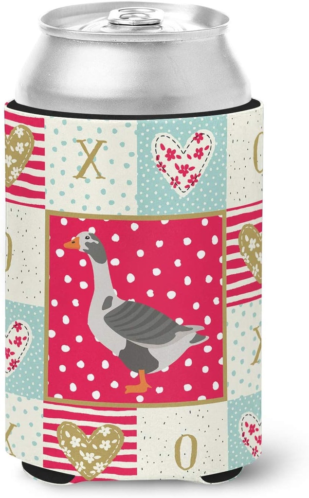 Caroline's Treasures CK5322CC West of England Goose Love Can or Bottle Hugger, Red Cooler Washable Drink Sleeve Collapsible Beverage Insulated Holder, Can Hugger, Multicolor