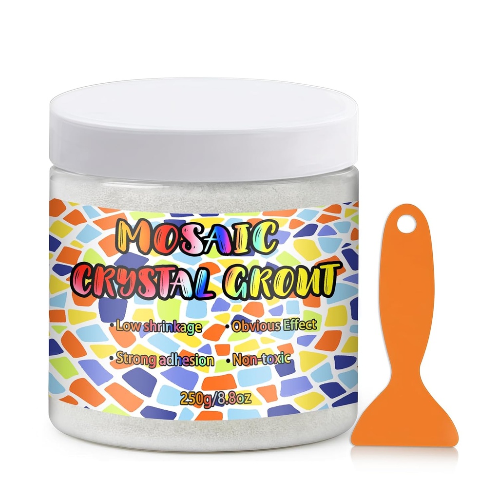 Mosaic Crystal Grout, Mosaics Tile Tools, Mosaic Tile Accessories, Essential for Handmade Grouting and Perfect for DIY Craft Projects (8.8oz)