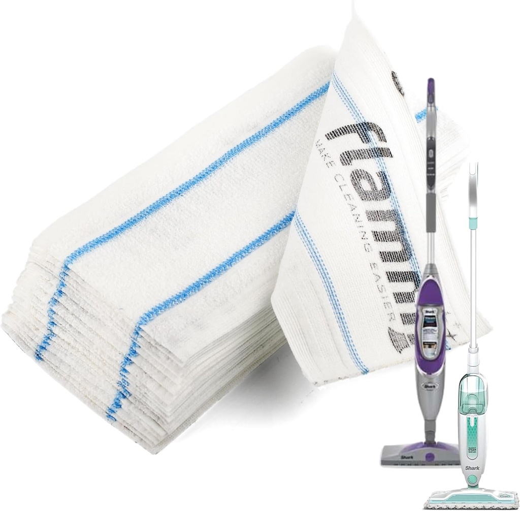 Flammi Semi-Disposable Microfiber Mop Pads Compatible with Shark S1000 S1000A S3250 S3251 S3101 SK410 SK435CO SK460 SK140 SK141, 30 Pack