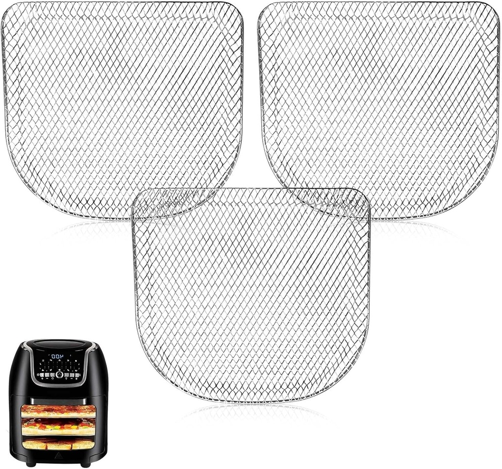 ALJ Upgraded Air Fryer Shelves for PowerXL Vortex Air Fryer Pro 10QT, Air Fryer Oven Mesh Style Food Tray Grill Crisper Plate Rack Grate Grid for PowerXL Air Fryer Oven, Dishwasher Safe