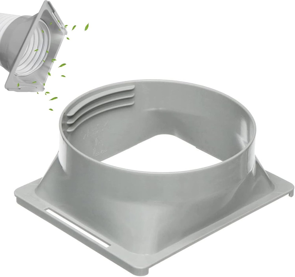 Portable Air Conditioner Exhaust Hose Coupler, 5.9 inch / 6 inch Coupling, Square to Round Window Adapter, A/C Unit Tube Connector, Mobile Air Conditioning Accessories