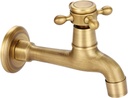 Wall-Mounted Faucet,Retro Solid Brass Single Cold Water Faucet,Single Handle Control,Easy to Install,Suitable for Kitchen,Bathroom,Sink,Mop Pool,Etc.(Long)