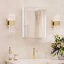 TokeShimi 14x18 Bathroom Mirror Medicine Cabinet Aluminum, Tempered Mirror with Adjustable Storage Frameless White Farmhouse Medicine Cabinet Recessed or Surface Mount Metal Modern