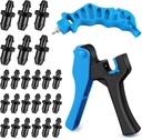 Kalolary 2 in 1 Drip Irrigation Hole Punch Tool Kits, Kalolary 50+2PCS Drip Tube Hole Punch for 1/4" Tube with Drip Plugs Drip Irrigation Punch for Garden Watering System (Hand Drill & Press Style)