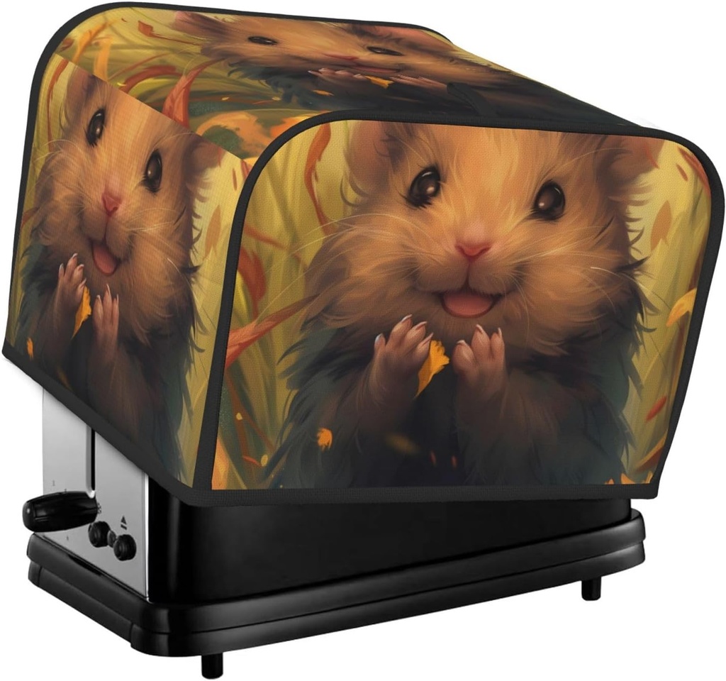 Oven Cover Kitchen Bread Machine Protector,4 Slice Toaster Cover For Home,Fingerprint Coaster Cover,Kitchen Small Appliance,Cute Sunflower Guinea Pig