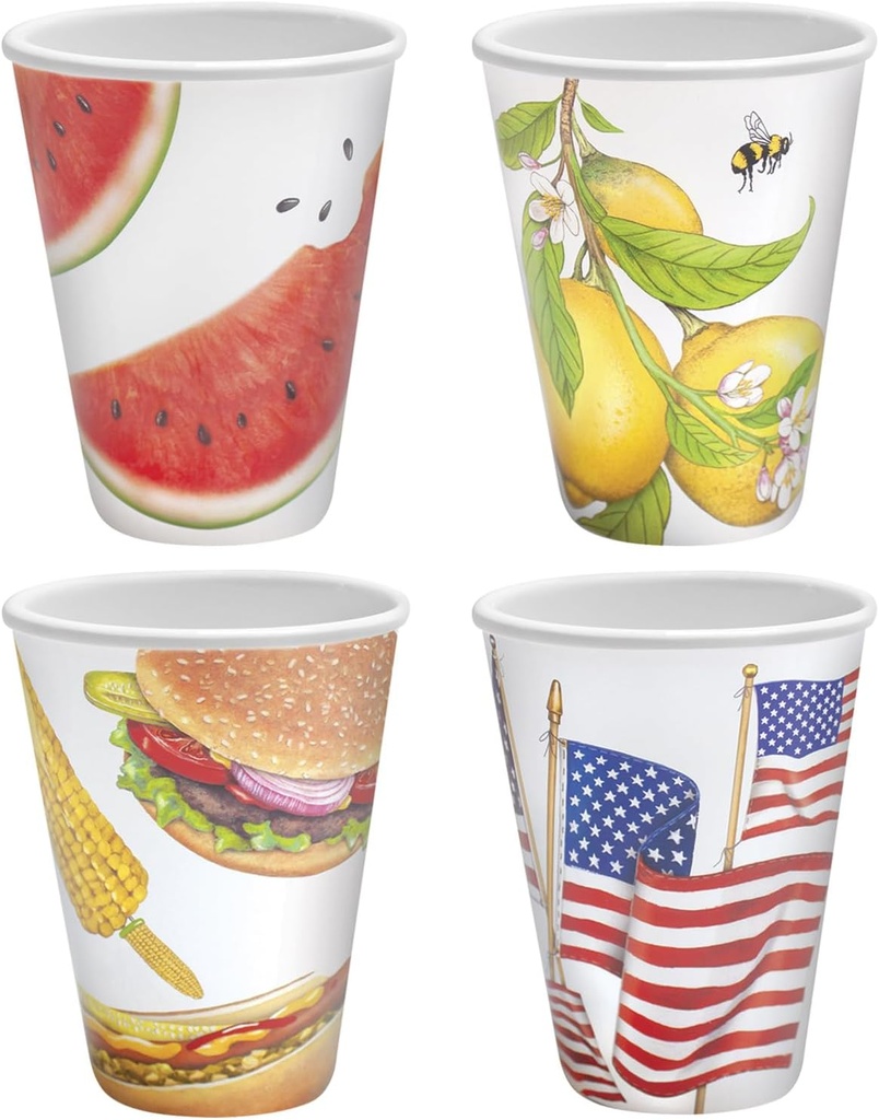Mary Lake-Thompson Summer BBQ 12-oz. Melamine Cups, Set of 4