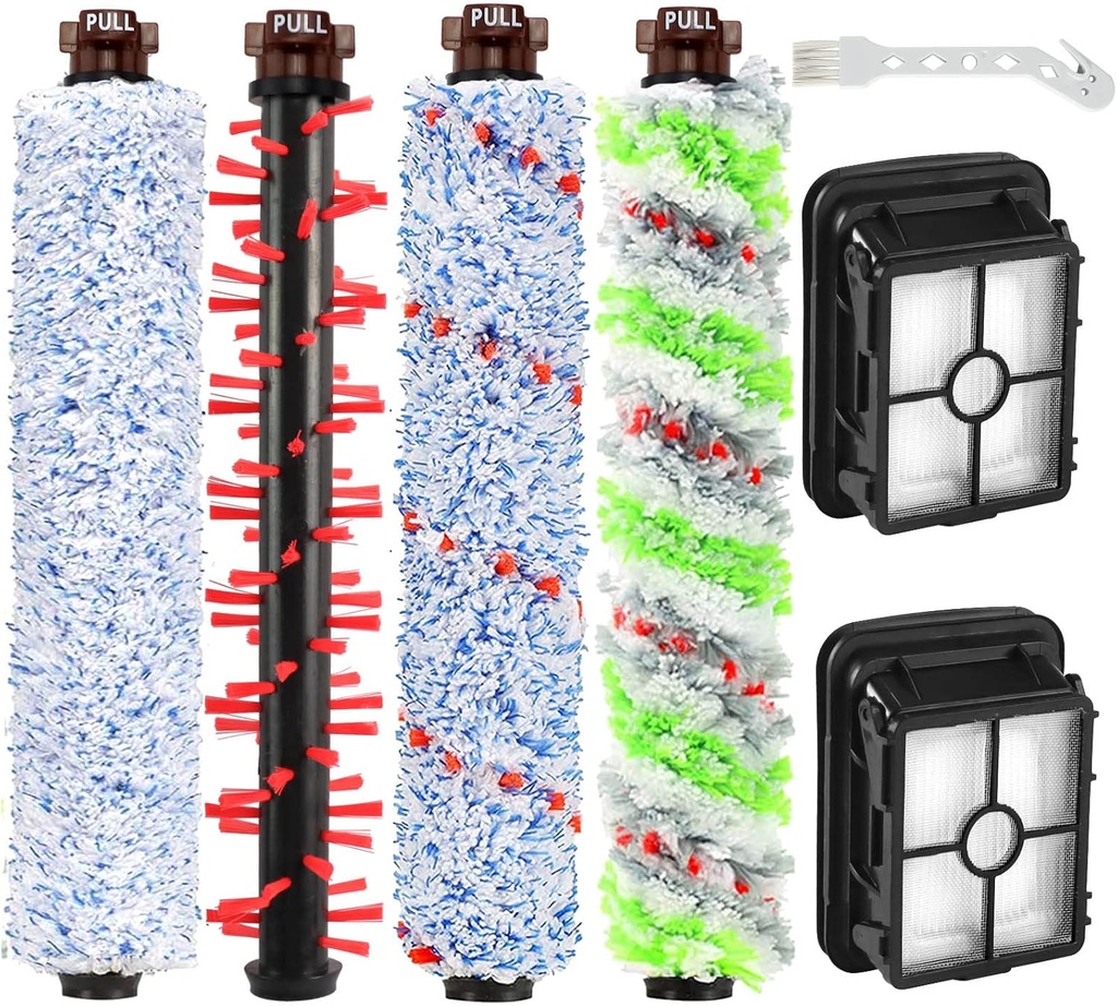 Replacement Parts for Bissell CrossWave Vacuum 1785A 2306A 1785R 1785 2306 2551 Brush Roll 1868 and Replacement Filters 1866, Compare to Part 1608683, 160-8683, 1608684 LUXRILIX