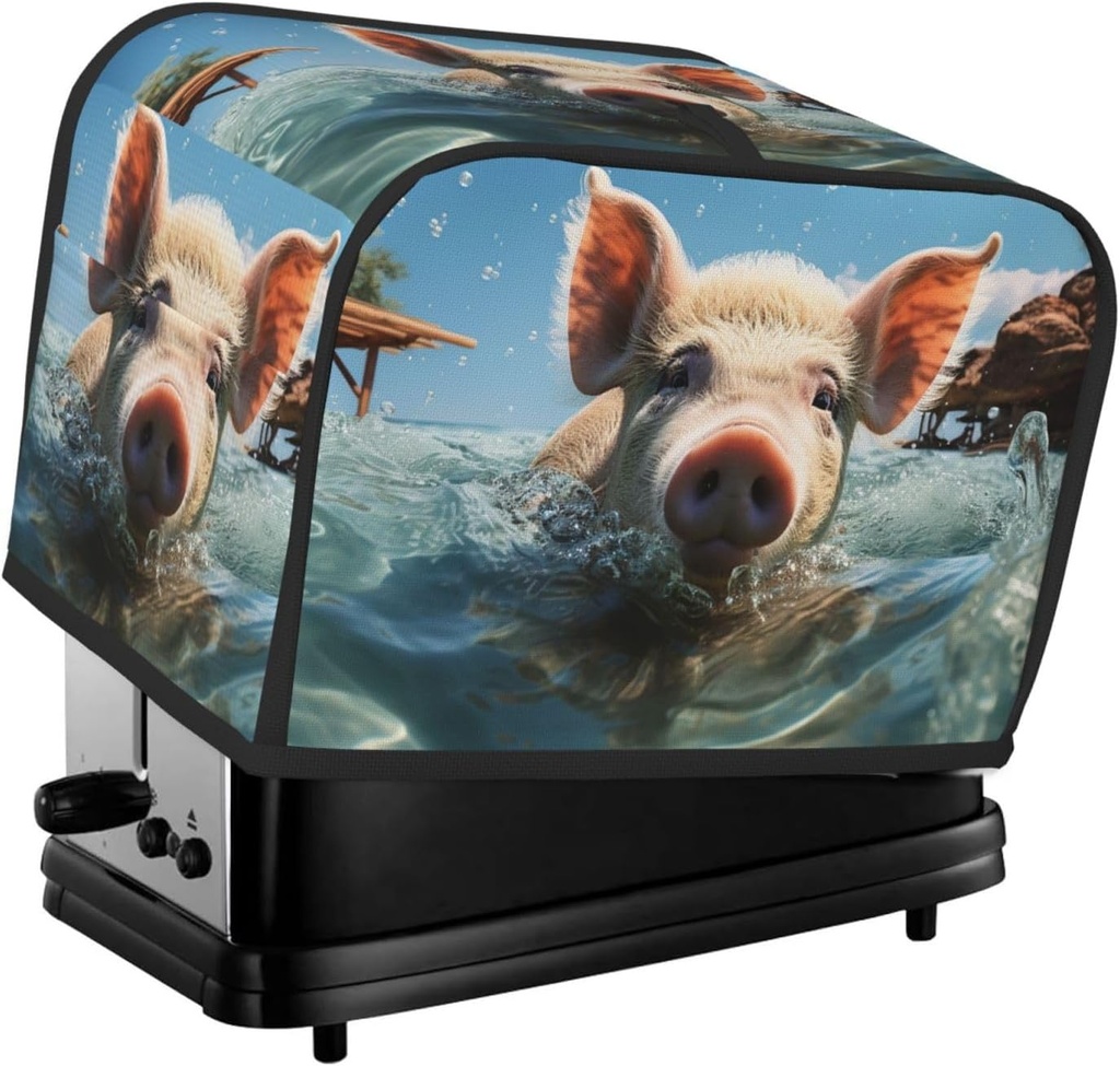 2 Slice Toaster Cover with Pocket Universal Size Toasters Dusts Covers Smiling Bread Machine Cover & Protection Bread Machine Protector Small Kitchen Appliance Covers