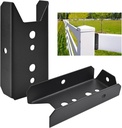 LukLoy 50 Pack 2x4 Brackets for Wood Rail, Black Deck Railing Brackets Connectors for 2" X 4" ( Actually 1.5" X 3.5" ) Wood Post, 20-Gauge Fence Brackets, Screws Not Included